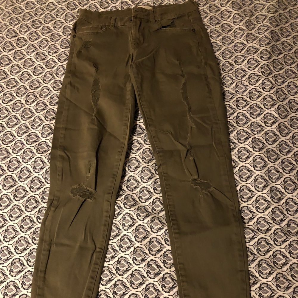 Volt army green ripped jeans!